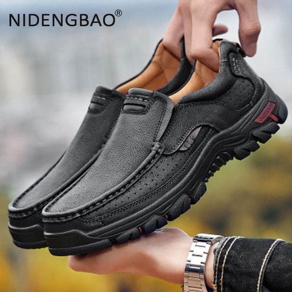 

men hiking shoes first layer cowhide leather waterproof anti-slip trekking sneakers breathable men hiking boots big size 38-50