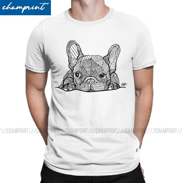 

french bulldog puppy t-shirt for men dog cute animals pet novelty cotton tees round collar short sleeve t shirts printing