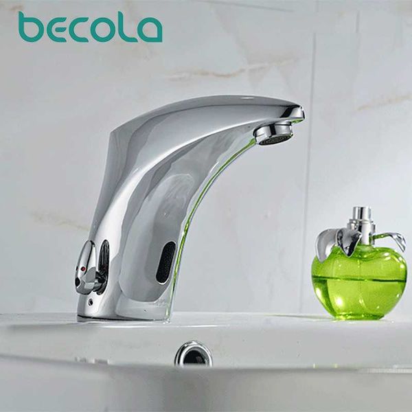 

BECOLA Bathroom Automatic Faucet Hot & Cold Touch Free Sensor Faucets Saving Inductive Electric Basin Faucet Mixer F-2028