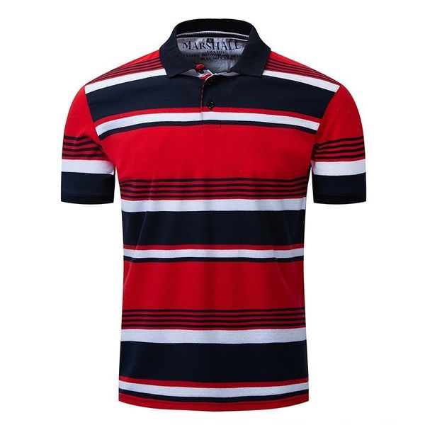 

shirt men striped short sleeve polos shirts casual red/black striped hommes katoen para hombre shirt men colothesfm045, White;black