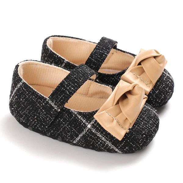 

infant baby girl классический ретро обувь bowknot anti-slip мягкой подошвой hook первый ходунки малыш новорожденных baby girl обувь 0-18m