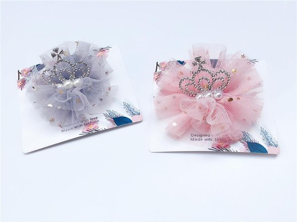 

boutique 10pcs fashion luxury rhinestone tiaras hairpins solid pearl glitter crown lace hair clips princess hair accessories, Slivery;white