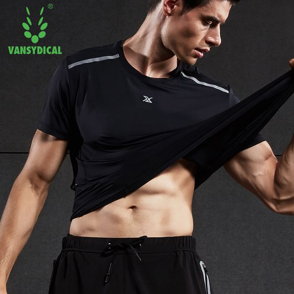 

running jerseys vansydical t-shirts men's breathable basketball quick dry fitness gym short sleeve compression sportswear, Black;blue