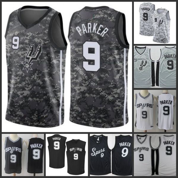 

san antonio spurs men #9 tony parker green black/white nba resonate fashion jersey