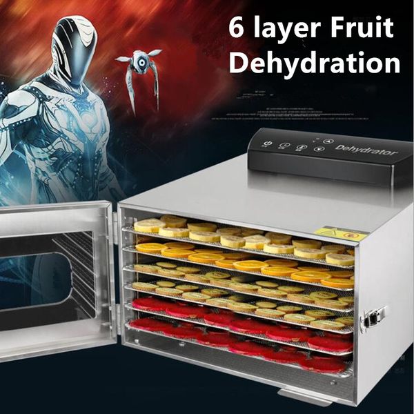 

stainless steel 110v 220v 6 trays dehydrator snacks dehydration dryer fruit vegetable meat drying machine