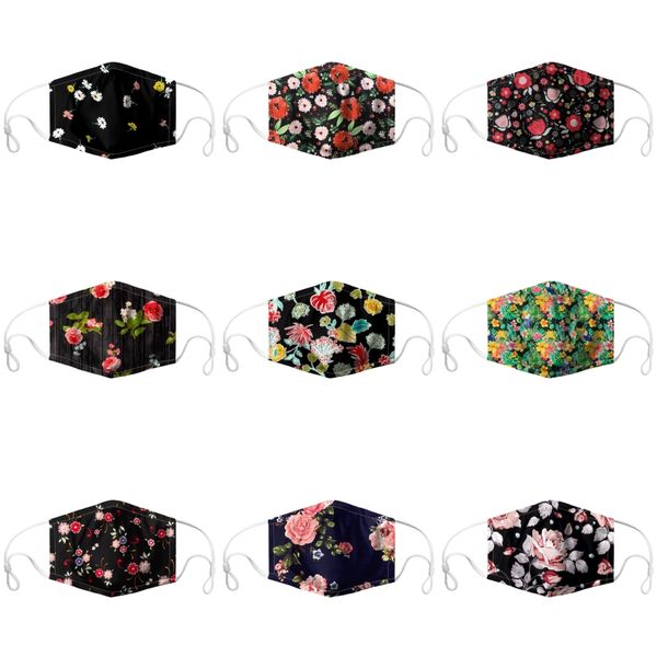 

fashion rhinestones face masks designer printed mask washable dustproof riding cycling men women outdoor sports personality mout#841, Black