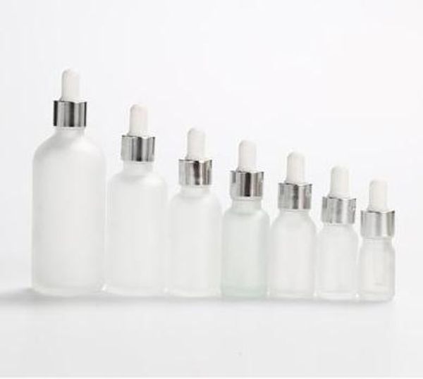 5 m / 10 ml / 15 ml / 20 ml / 30 ml / 50 ml / 100 ml Bottiglie contagocce di olio essenziale Flaconi per pipette in vetro smerigliato Fiale Campione di profumo di siero