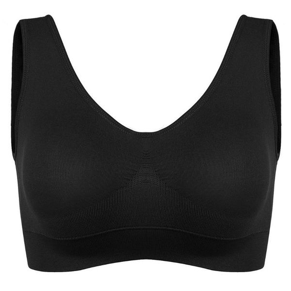 

gym clothing sports bra with removable pads seamless sleeping push up bras plus size xxxl wireless underwear, White;black