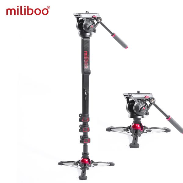 

miliboo mtt705a mtt705b second camera video monopod with fluid drag head camera stand for dslr, camcorder 10kg load