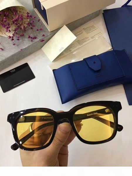 

brand designer-2017 new v brand gm south side sunglasses vintage female blue night glasses korea gentle men women sunglasses oculo feminino, White;black