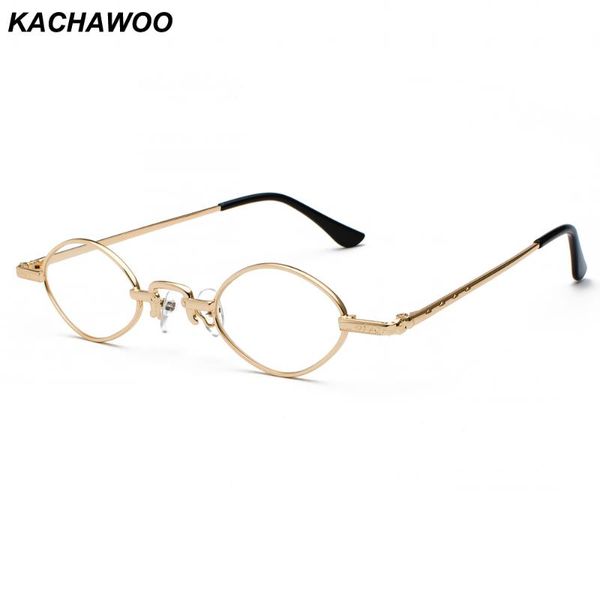 

kachawoo small oval clear lens eye glasses frame men design metal vintage nerd glasses women 2020 gold black