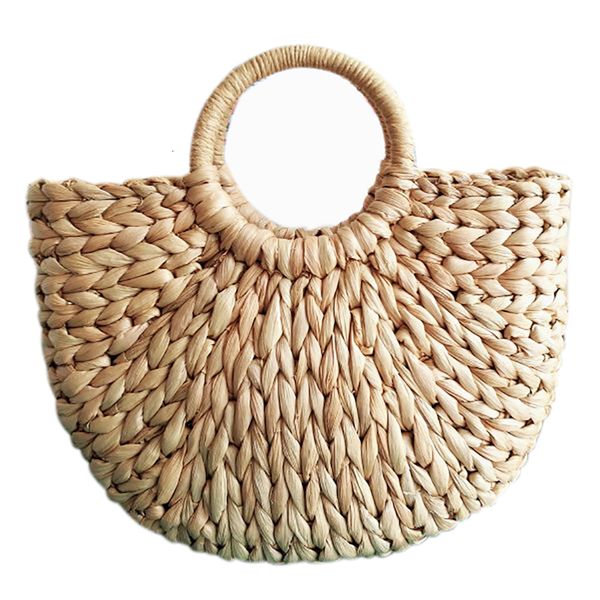 

women bag korean foreign of corn skin the semicircle art beach bag travel pictures props straw bag moon new