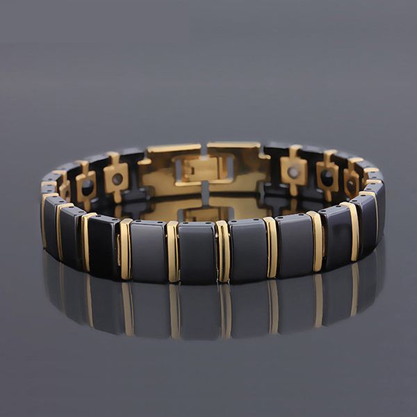 

men's titanium steel bracelet korean ceramic export first jewelry, Black