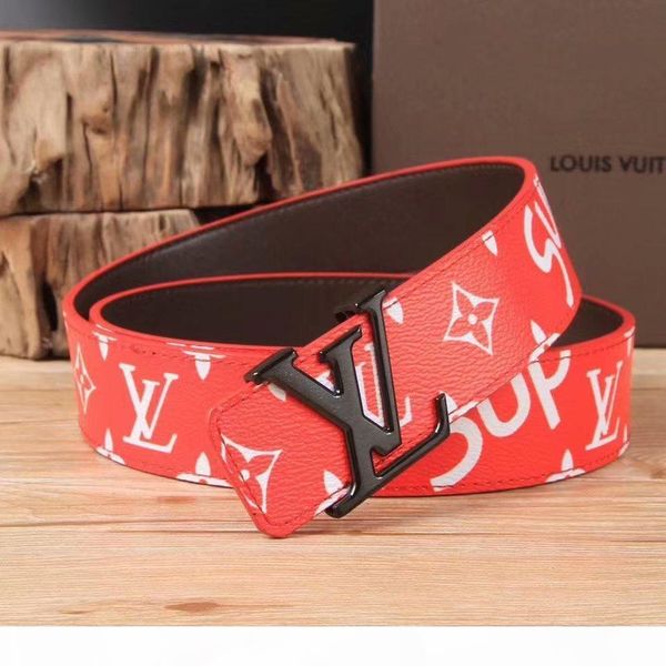 

european brands belts for men big buckle belt fashion mens leather belts with in box, Black;brown