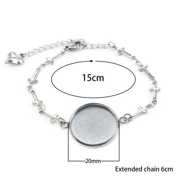 

5pcs stainless steel bracelet base settings round cabochons 20mm cameo bracelets bezel trays blanks for jewelry diy finding