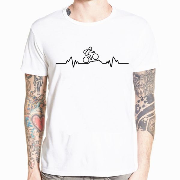 

mountain biker heartbeat pulse cyclinger t-shirt cycle fashion funny birthday 100% modal short sleeves t shirts streetwear