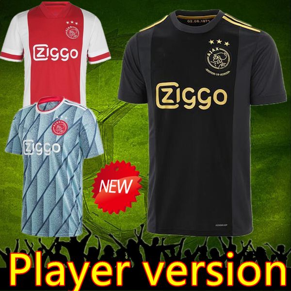 

player version ajax jersey 2021 ajax 3rd soccer jersey neres ajax 50th jersey shirt tadic de jong dolberg blind ziyech football uniform, Black;yellow