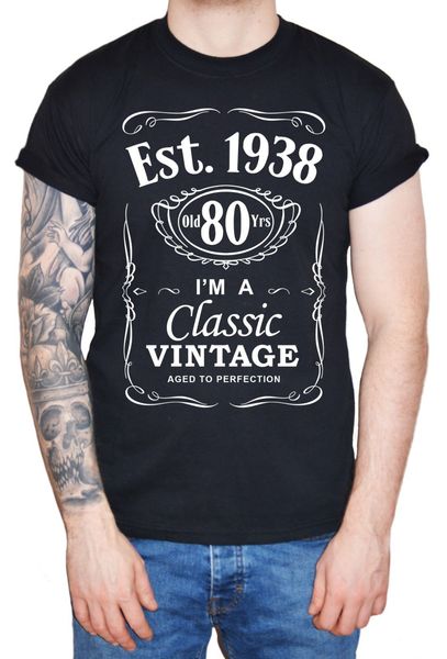 

2019 cool tee shirt men's 80th birthday t-shirt 1938 vintage man eightieth 80 years gift summer t-shirt