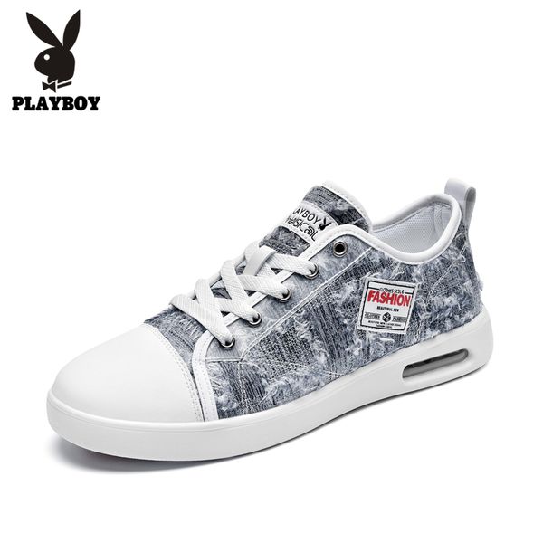 

playboy new footwear fashion men's casual shoes spring & autumn male shoes men canvas men flats zapatillas pl821012, Black