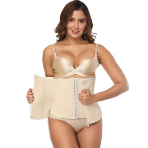 

waist trainer belt dual layer quick anti-sweat zipper button cincher trimmer slimmer body shaper strap for sports fitness yoga, Black;gray