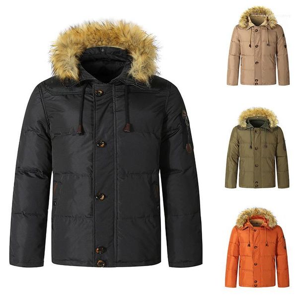 

plus size mens designer parkas fashion casual long sleeve hooded thickened windbreaker parkas mens outdoor down mens clothing, Black