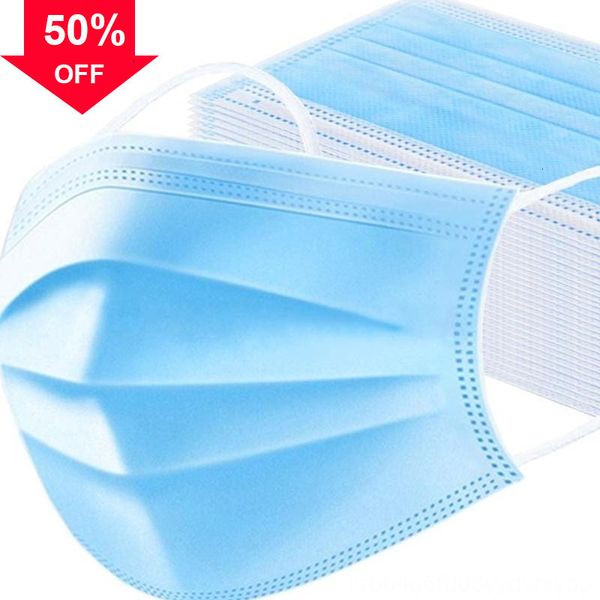 

50pcs masks mondkapjes anti- 0hpot disposable cotton 3 safety filter pm2.5 dust masque face layer protective cover maskshdk
