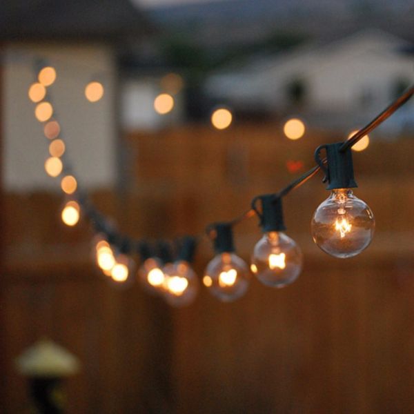 

patio lights g40 globe party christmas string light,warm white 25 clear vintage bulbs 25ft,decorative outdoor backyard garland
