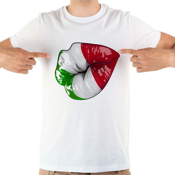 

italy italian kiss lip funny t shirt homme jollypeach brand new white casual short sleeve tshirt men