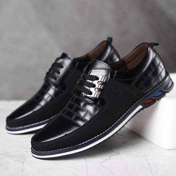 

big size casual shoes men fashion blue business men casual shoes spring breathable black