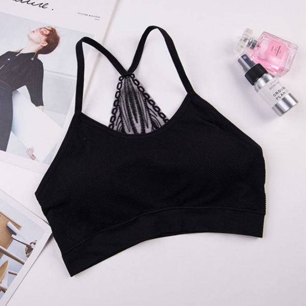 

women's bra without underwire solid color with chest pad beauty back wipe chest tube top, White;black