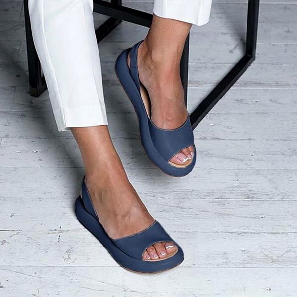 

women flat summer sandals peep toe female pu fashion summer shoes 2020 new comfortable plus size shoes women, Black
