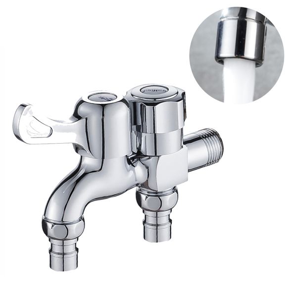 

water tap bathroom laundry brass double outlet durable washing machine faucet