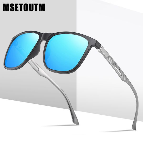 

2020 msetoutm polarized sunglasses new tr90 men's aluminum magnesium spring brand designer light flexible dazzle high quality, White;black