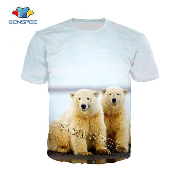 

summer men polar bear print forest design sportswear 3d print shirts horror horror funny men clothing
