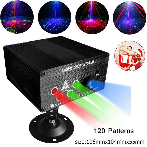 

konesky 5 holes 120 patterns rgb laser light dj projector disco led stage effect party decor lamp