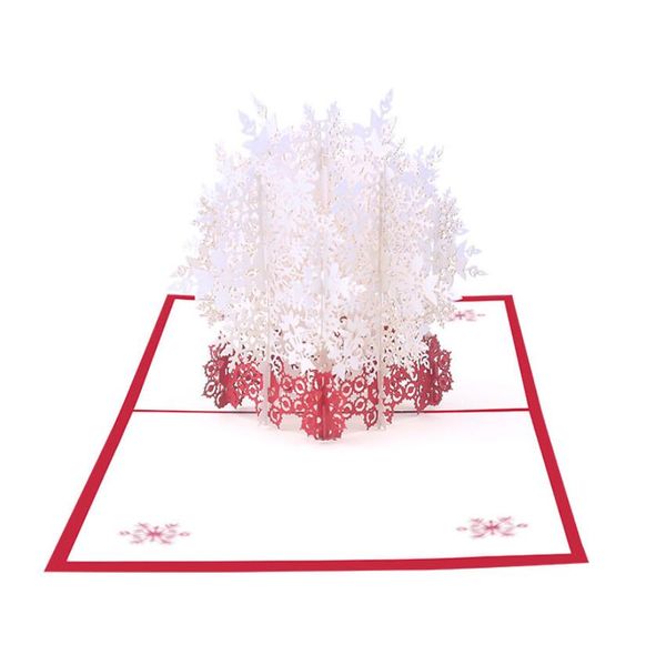 10 Stück handgemachte Kirigami Origami weiße Schneeflocke 3D-Grußkarten Einladungskarte für Weihnachten, Hochzeit, Geburtstag, Party, Geschenk