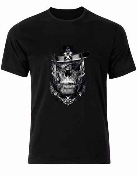 

2019 новые короткие готические шериф череп rider biker mens t-shirt tee рубашки верхней ak28 короткие tee лета хлопка tee shirt