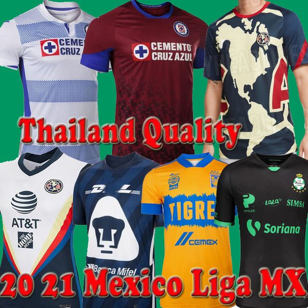 

20 21 guadalajara chivas soccer jerseys club america cruz azul tigres uanl unam santos laguna 2020 2021 liga mx football shirt xolos tijuana, Black;yellow