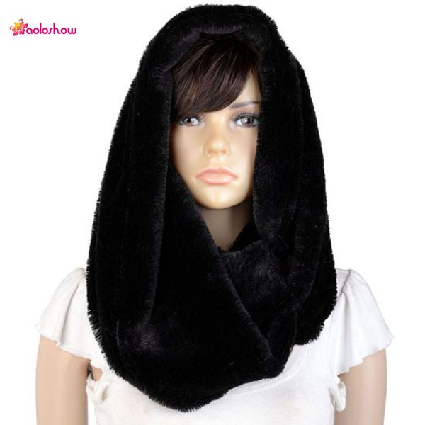 

fashion winter scarf for women thick faux fur scarf neckerchief hood poncho large size thick chunky loop infinity nl-2132, Blue;gray