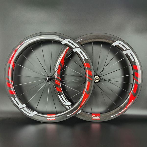 

ffwd 700c road bike light carbon wheels 60mm depth 25mm width clincher/tubeless/tubular bicycle carbon wheelset with 3k glossy finish