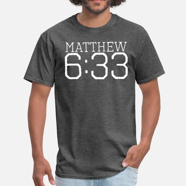 

matthew 6:33 bible verse t shirt men designs short sleeve o-neck letter gift comfortable spring autumn vintage shirt, White;black