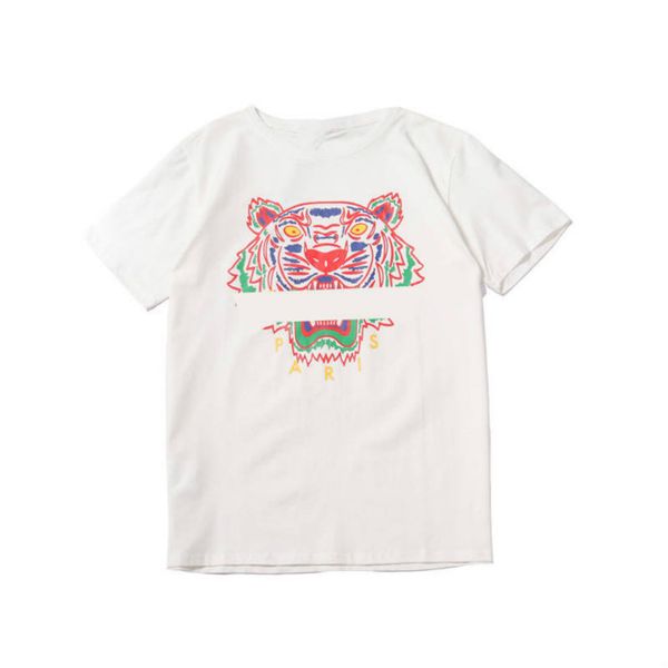 

ko men's & women's t-shirt tiger printed new mens summer shirts fashion crew neck breathable men clothing 18 colors size s-xl, White;black