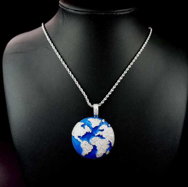 

pendant necklaces european and american neutral copper jewelry hip-hop necklace earth hiphop street hipster rap, Silver