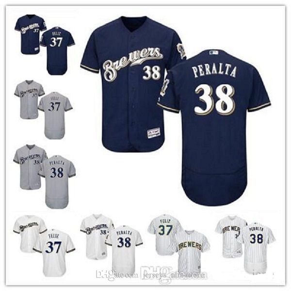 

wholesale custom men women youth brewers jersey #38 wily peralta 37 neftali feliz home nary blue kids girls baseball jerseys, Blue;black
