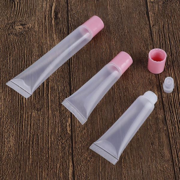 

storage bottles & jars 10pcs/lot 20ml empty lipstick tube lip soft makeup squeeze clear gloss container