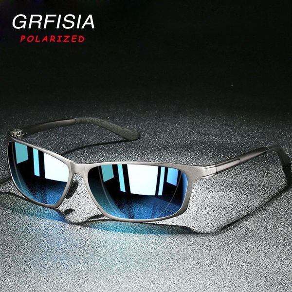 

grfisia sport men polarized sunglasses al-mg+metal frame colorful tac polarized sun glasses men outdoor travel goggles tn8, White;black