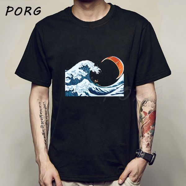 

wave kitesurfer funny design print men tshirt summer hipster t-shirt aesthetic casual t shirt streetwear short sleeved