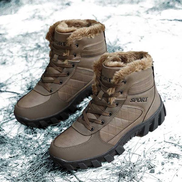 

new plus cotton men winter snow boots men bota coturnos masculino male warm waterproof footwear ankle boots for man, Black