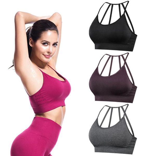 

push up sports bra woman shockproof sports slim fit running yoga bra quick dry workout gym vest back fitness top, White;black