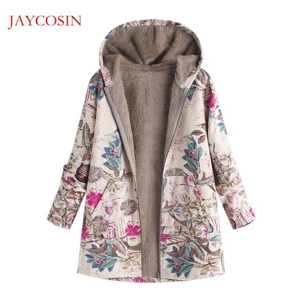 

women's down & parkas jaycosin vintage clothes women 5xl winter warm coat hooded fluffy plush faux fur jacket plus size overcoat, Black